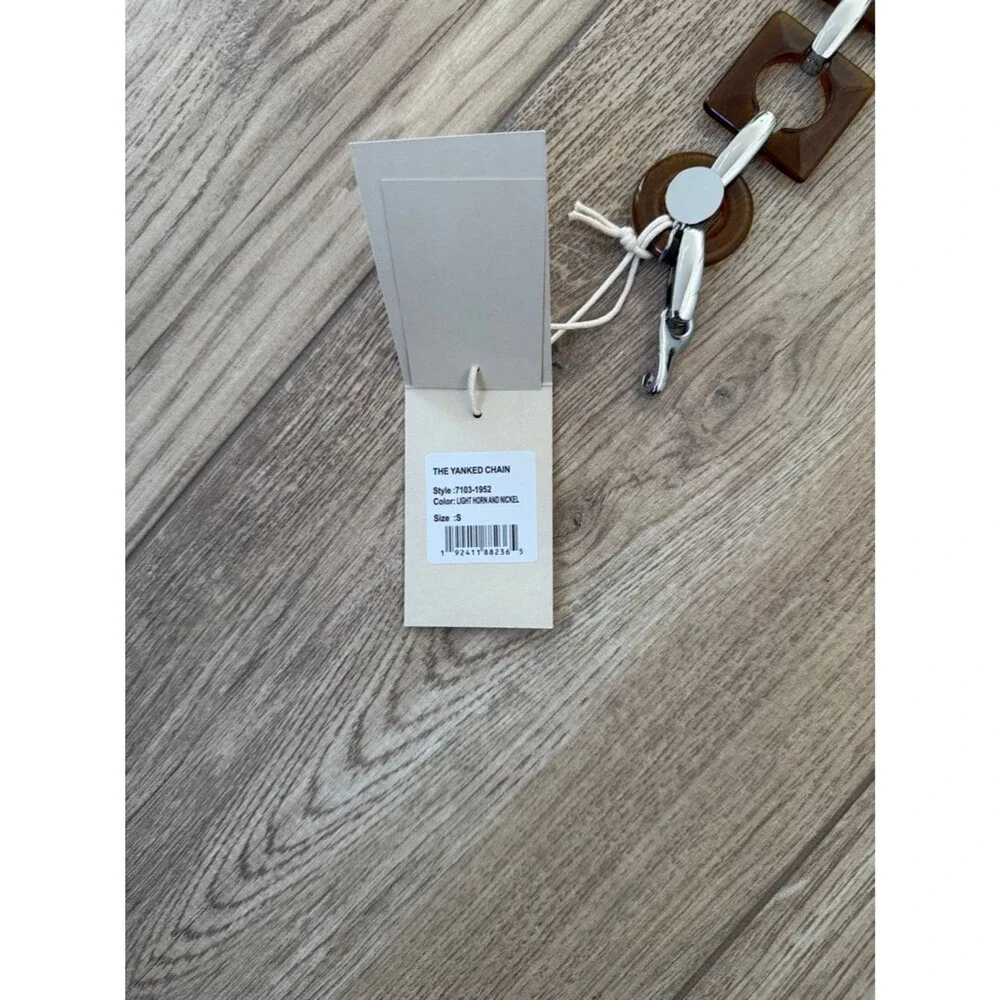 MOTHER Brown Resin Ring Chain Belt with Silver Links